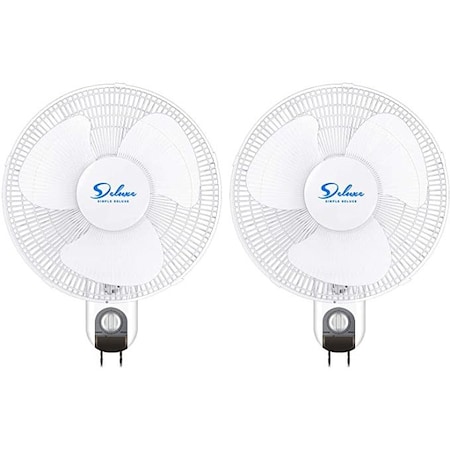 Simple Deluxe 16 Inch Wall Fan, 2 -Pack, 2PK HIFANXWALLBASIC16X2
